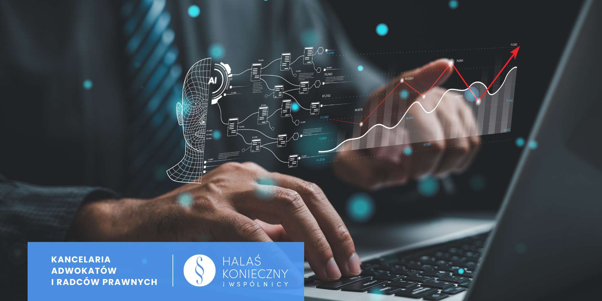 Osoba przy laptopie, AI